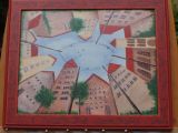 5 Schwalben rote serie  acryl 29x23